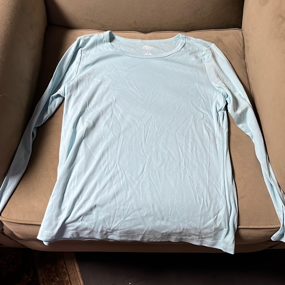Soft long sleeve turquoise blue shirt